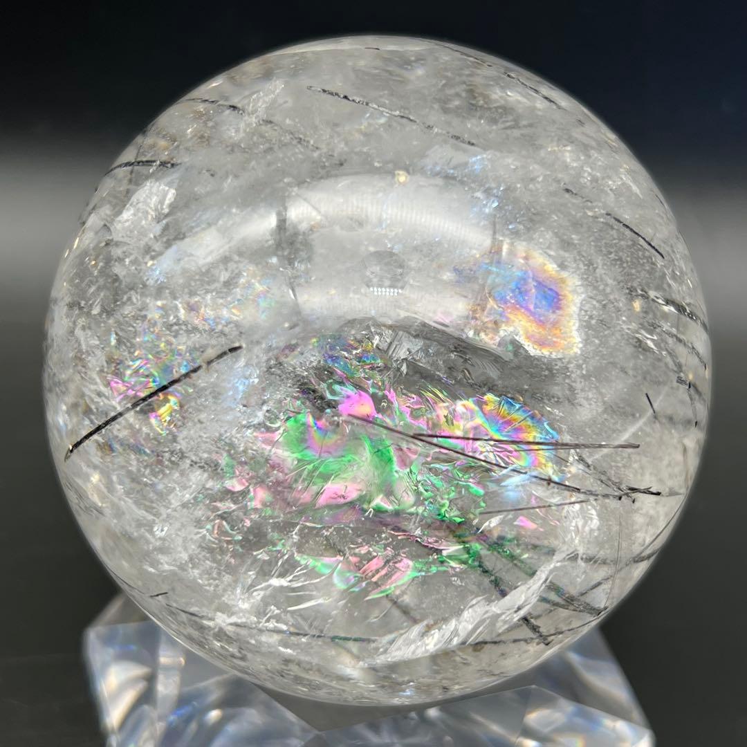 ✳️超凄玉✨ルチルとキラキラのレインボー✨虹入り ルチルインクォーツ 丸玉 天然石