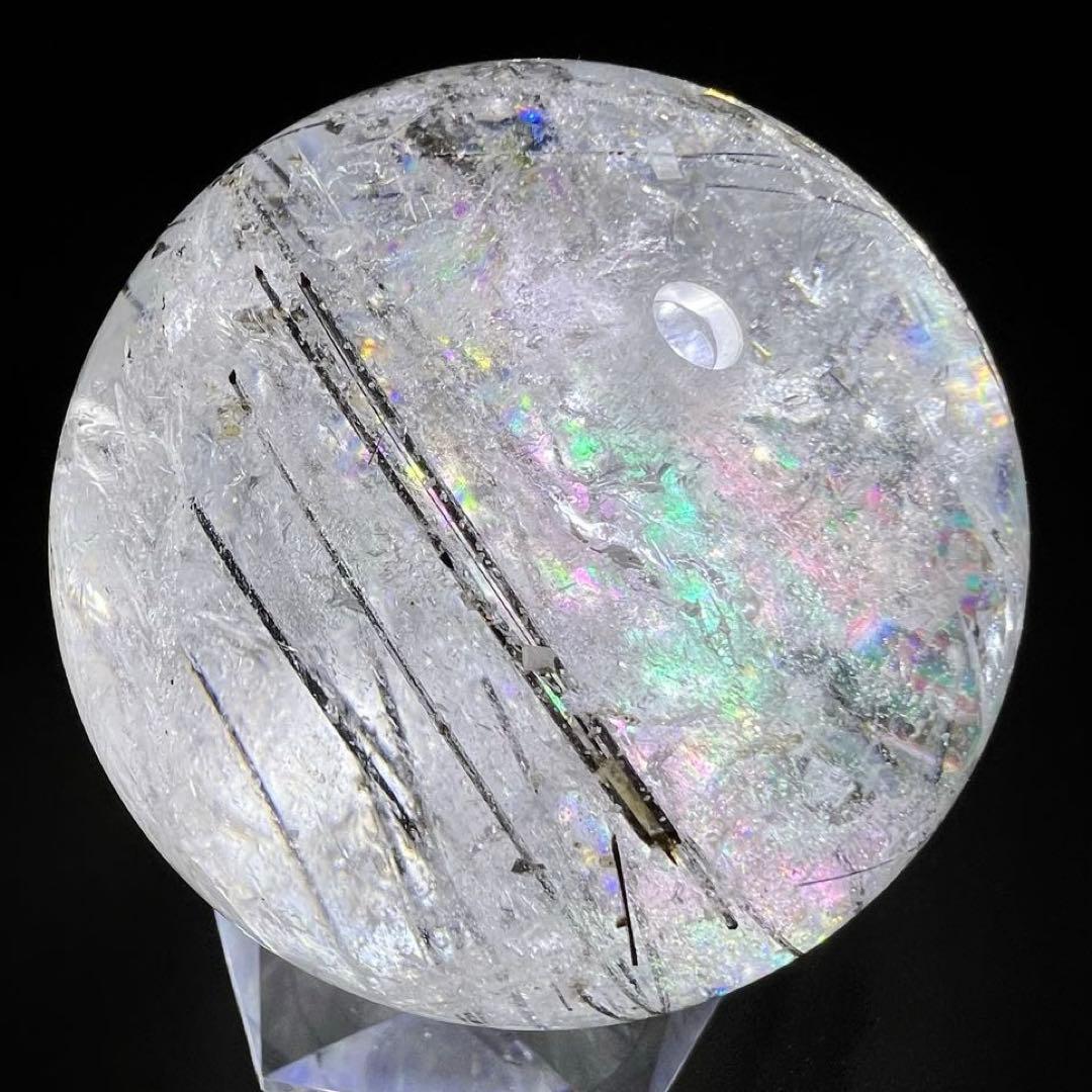 ✳️超凄玉✨ルチルとキラキラのレインボー✨虹入り ルチルインクォーツ 丸玉 天然石