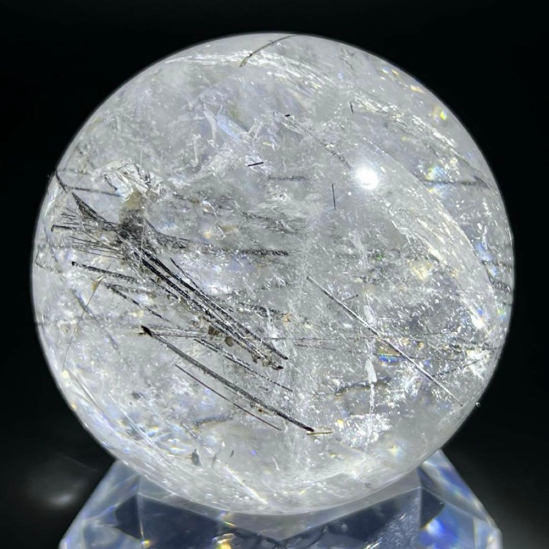 ✳️超凄玉✨ルチルとキラキラのレインボー✨虹入り ルチルインクォーツ 丸玉 天然石