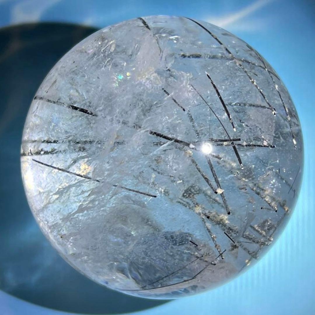 ✳️超凄玉✨ルチルとキラキラのレインボー✨虹入り ルチルインクォーツ 丸玉 天然石