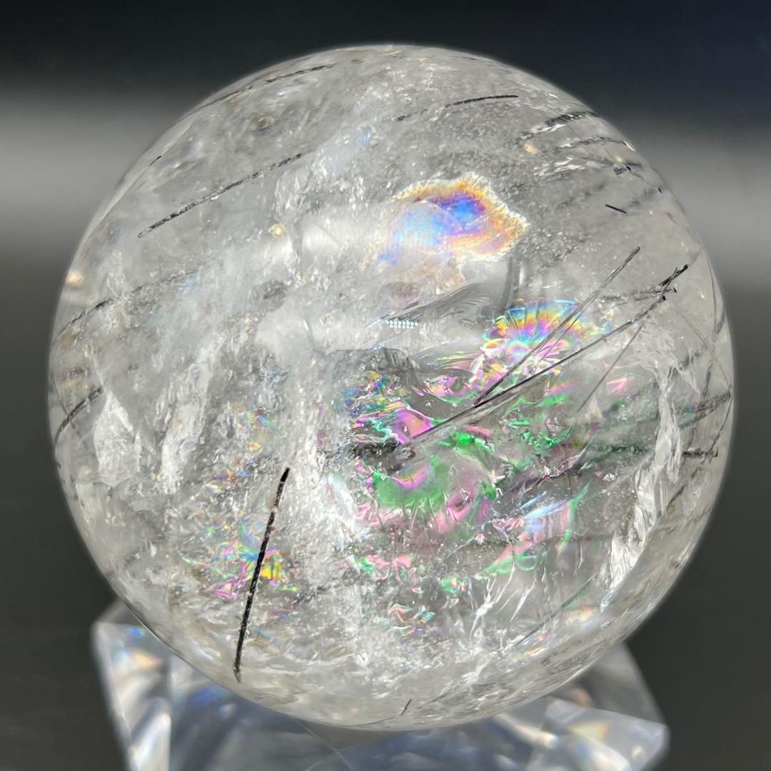 ✳️超凄玉✨ルチルとキラキラのレインボー✨虹入り ルチルインクォーツ 丸玉 天然石