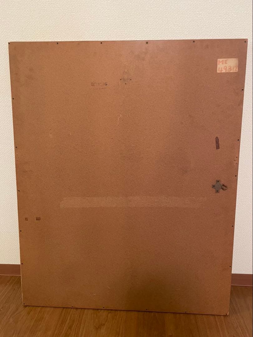 花柄装飾の長方形壁掛け鏡　アンティーク