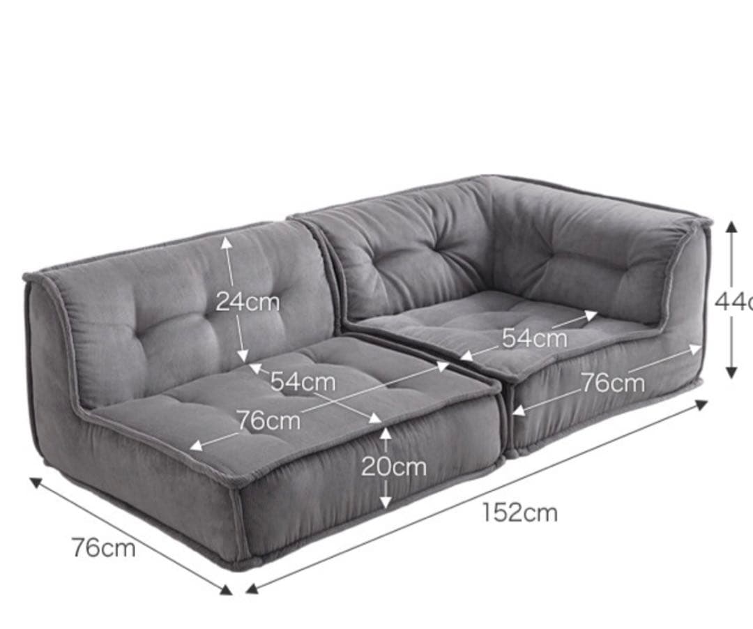 【新品】アイボリー　1人掛け+コーナーフロアソファ（背もたれ部分のみです）