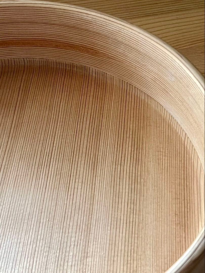 柴田慶信商店　秋田杉　曲げわっぱ　 無塗装　白木　飯切 おひつ　ハ寸　二段重