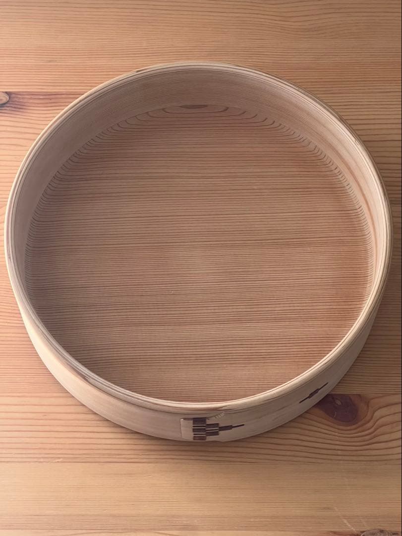 柴田慶信商店　秋田杉　曲げわっぱ　 無塗装　白木　飯切 おひつ　ハ寸　二段重