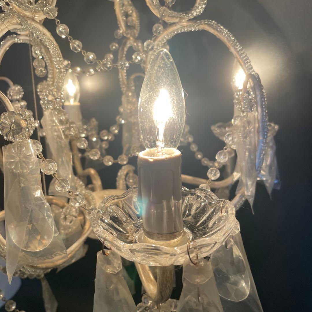 新品未使用　シャンデリア　アンティーク　ヴィンテージ　ゴールド　ホワイト