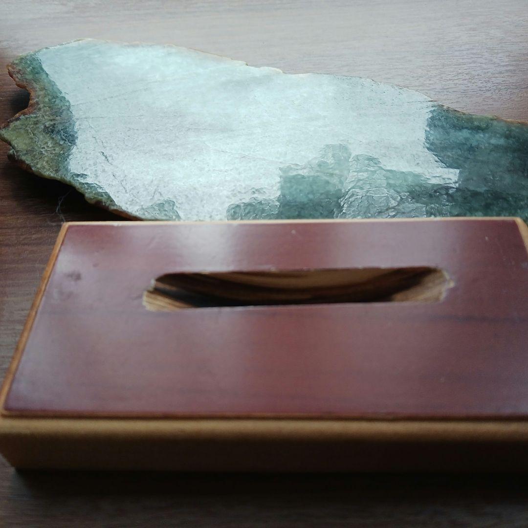 ミャンマー産　A貨翡翠スライス　オブジェ置き物　約418g