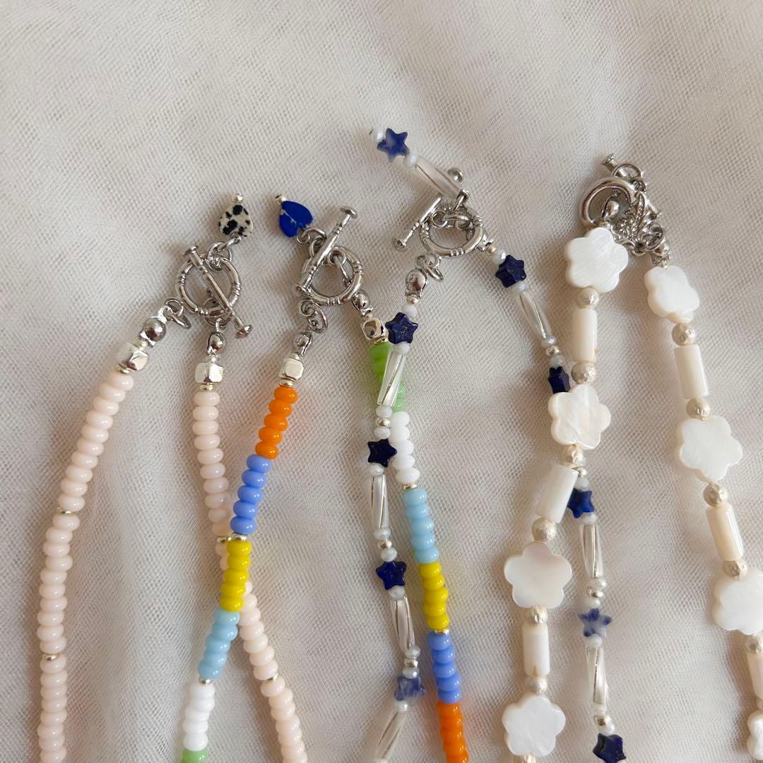 no.404／a'moureveビーズネックレス　ハンドメイド