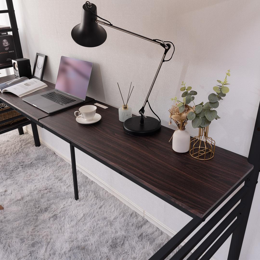 ロフトベッド 階段付き パイプベッド シングル コンセント付き 収納 子供ベッド