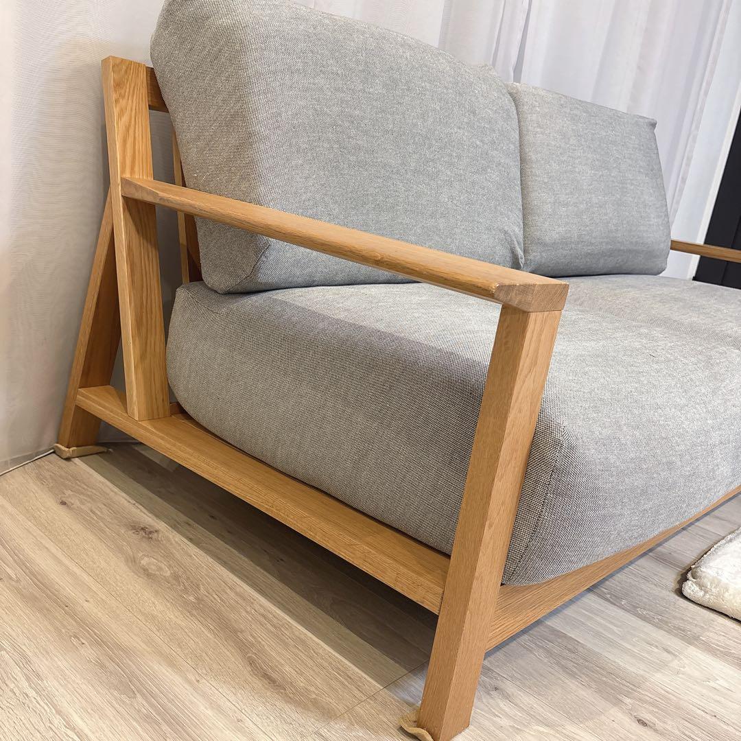 無印良品 ソファ本体2.5シータ－　木製フレームソファ　フェザーポケットコイル