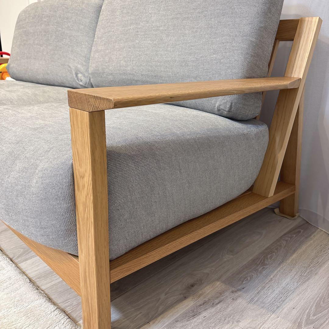 無印良品 ソファ本体2.5シータ－　木製フレームソファ　フェザーポケットコイル