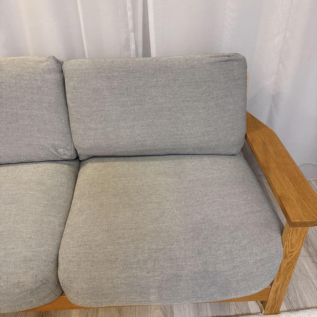 無印良品 ソファ本体2.5シータ－　木製フレームソファ　フェザーポケットコイル