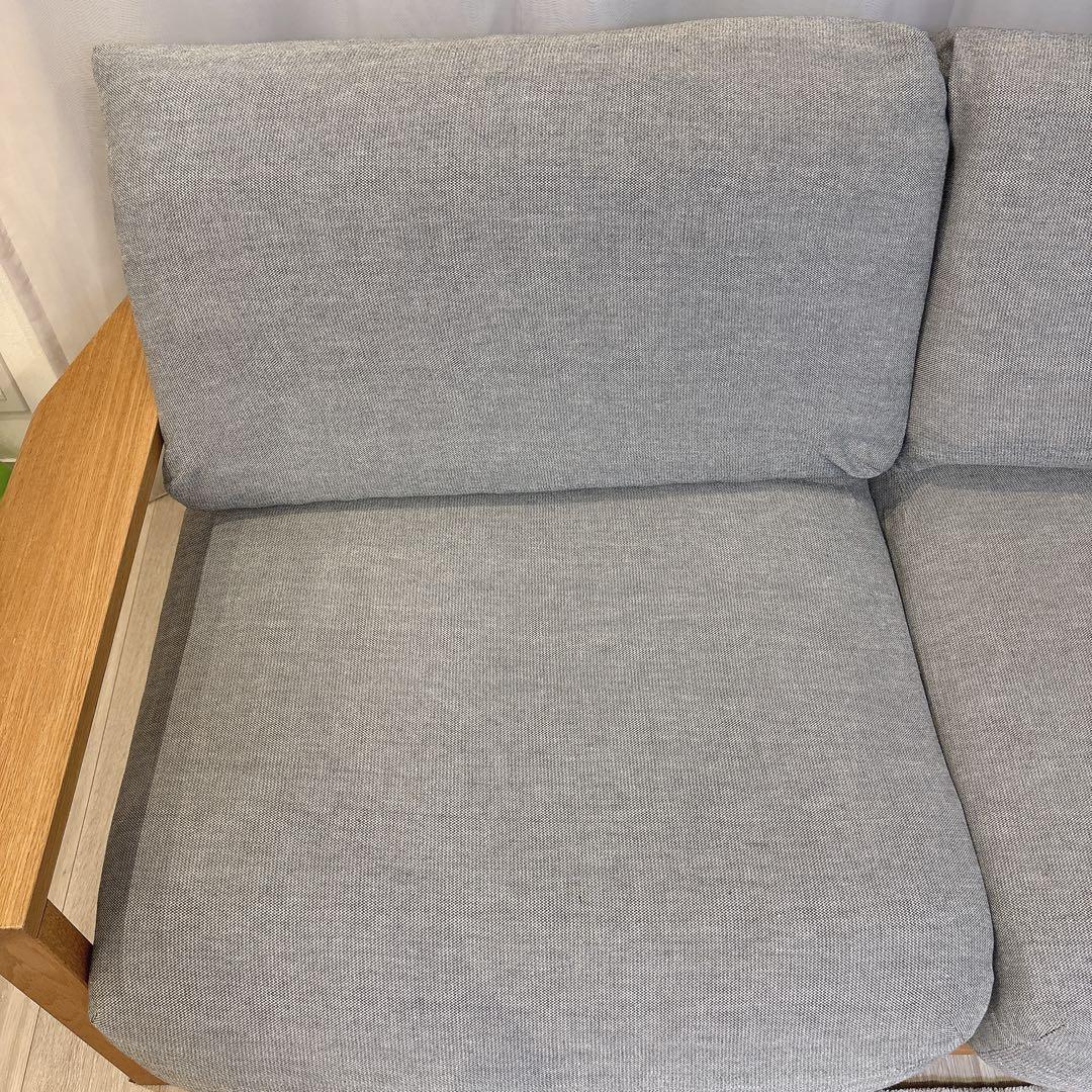 無印良品 ソファ本体2.5シータ－　木製フレームソファ　フェザーポケットコイル