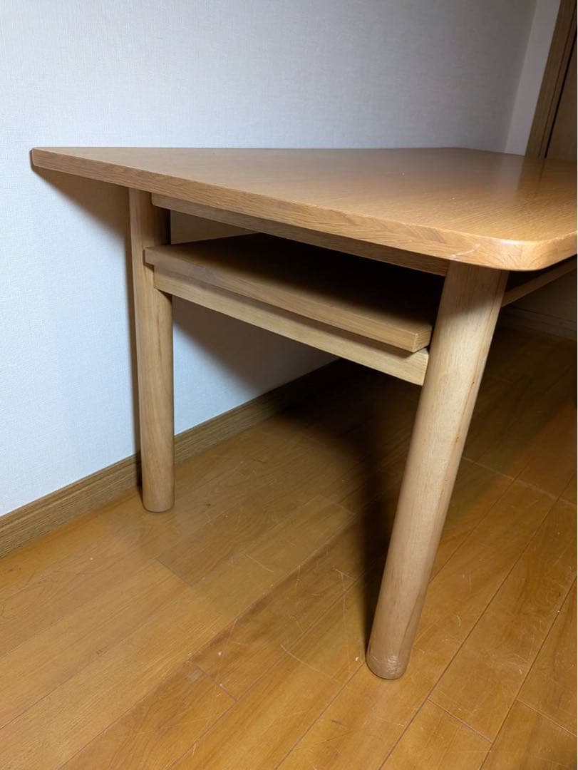 ■送料込■無印良品 木製ミドルテーブル オーク材 ローテーブル センター机