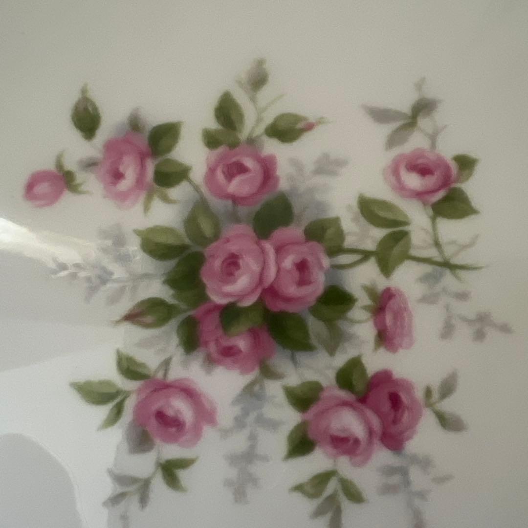 英国アンティーク エインズレイ グロットローズ 皿 ピンク バラ 22cm