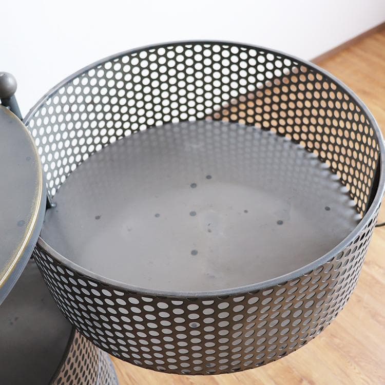 ワゴン キャスター付き 丸 円形 3段 収納 インダストリアル