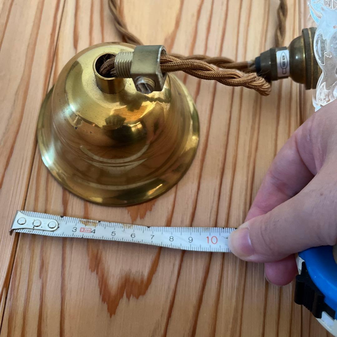 ランプシェード　ペンダントライト　真鍮　アンティーク調　ガラスランプシェード