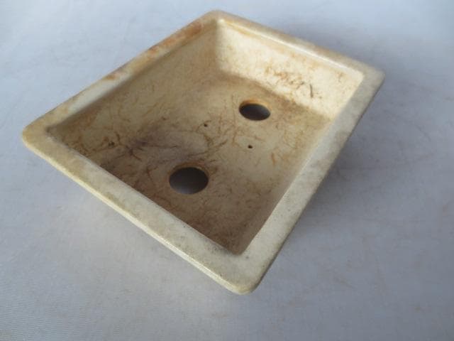 白釉　花盆　和鉢　在銘　　幅13㎝　　R7/12/18-3