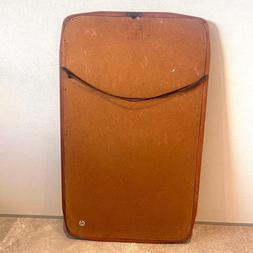 デンマーク製　チーク材ミラー　壁掛け/立掛け　北欧ビンテージ家具