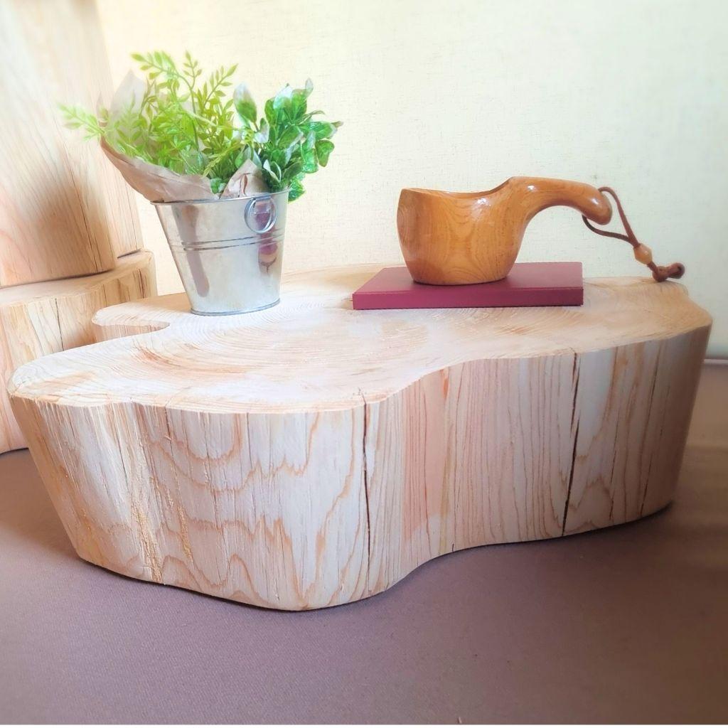 超特大 ひのき 天然アロマ 切株テーブル・無垢無塗装・オーガニック