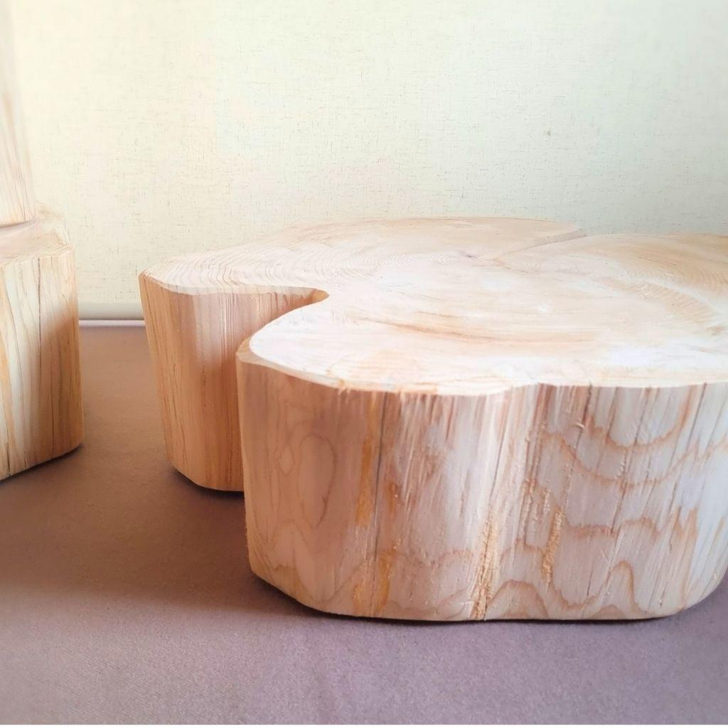 超特大 ひのき 天然アロマ 切株テーブル・無垢無塗装・オーガニック