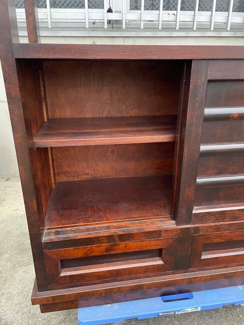 松本民芸家具 茶箪笥 和モダン 和家具 古民家 茶棚　松本民芸家具シールあり