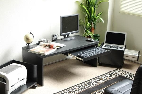 【新品・送料無料】ロータイプデスク3点セットスライドテーブル 90cm幅