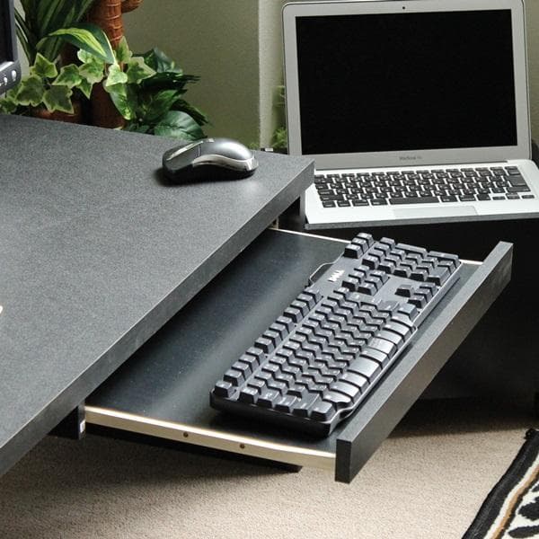 【新品・送料無料】ロータイプデスク3点セットスライドテーブル 90cm幅