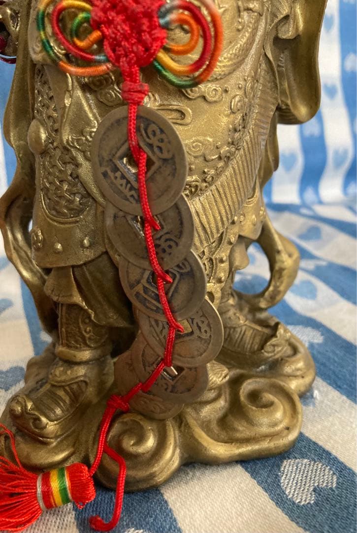 風水 関羽 立像 金属製 財運の神様 縁起物 置物 超希少アイテム