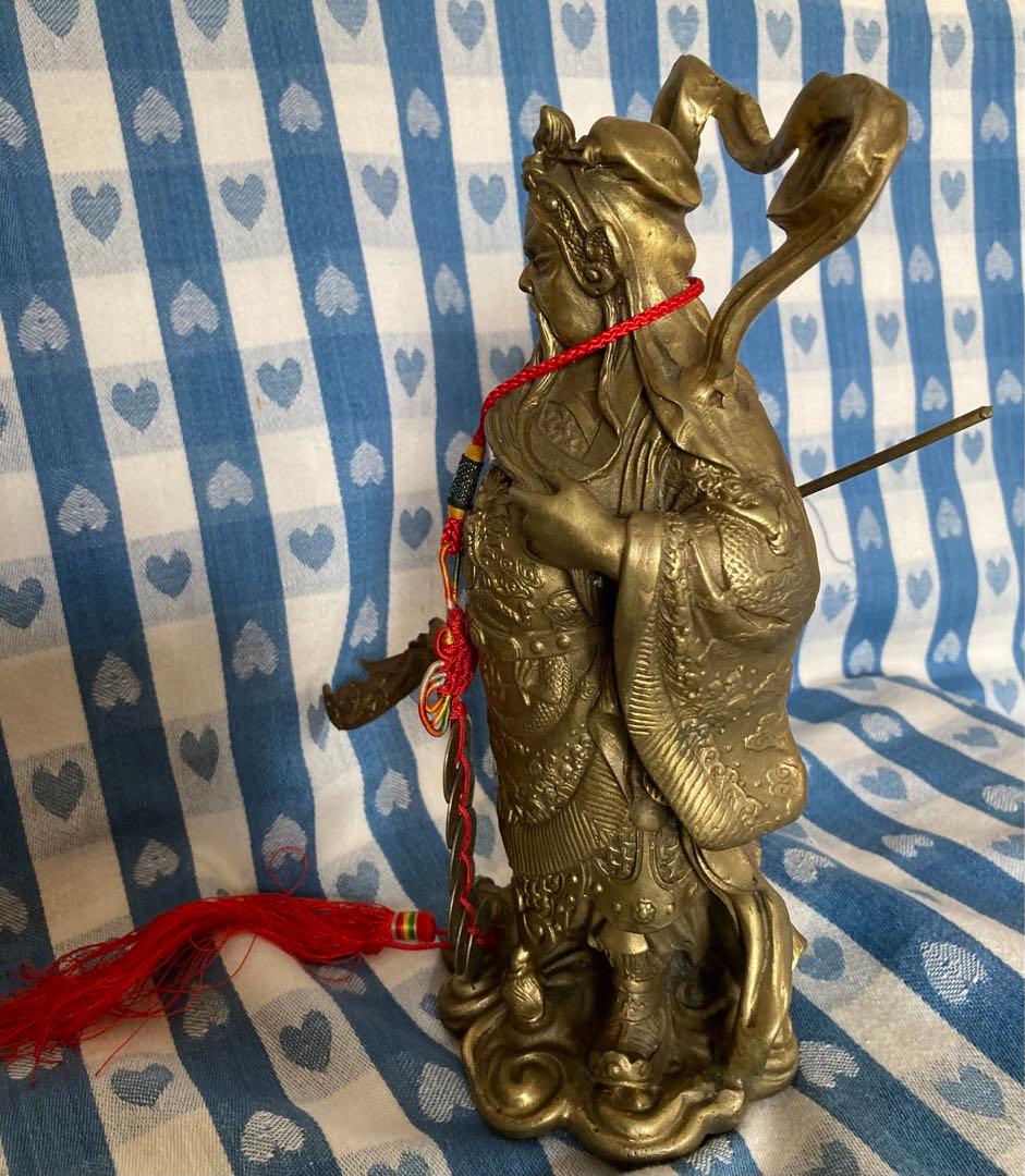 風水 関羽 立像 金属製 財運の神様 縁起物 置物 超希少アイテム