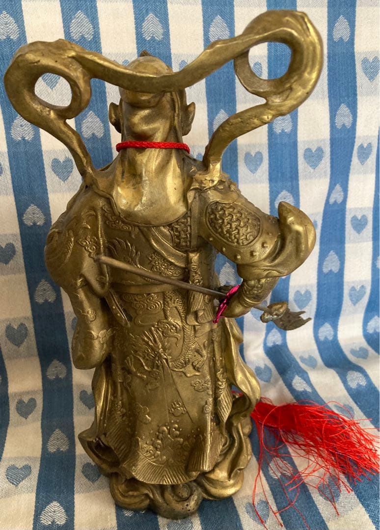 風水 関羽 立像 金属製 財運の神様 縁起物 置物 超希少アイテム