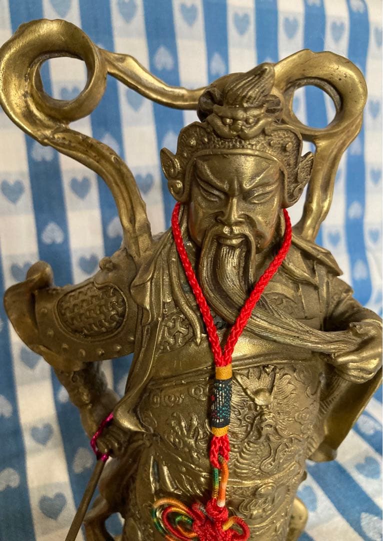 風水 関羽 立像 金属製 財運の神様 縁起物 置物 超希少アイテム
