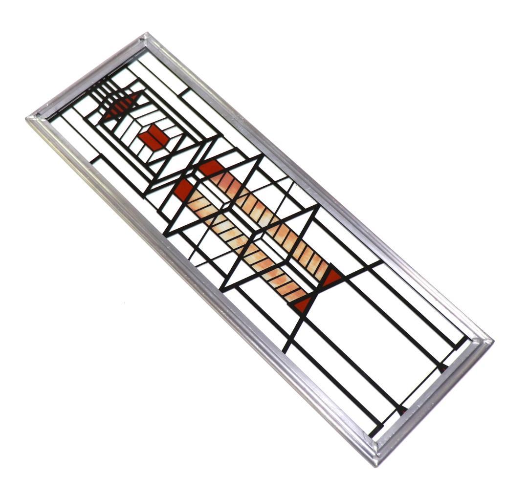 フランク・ロイド・ライト 財団 ヴィンテージ ステンドグラス 縦長 ロビーハウス