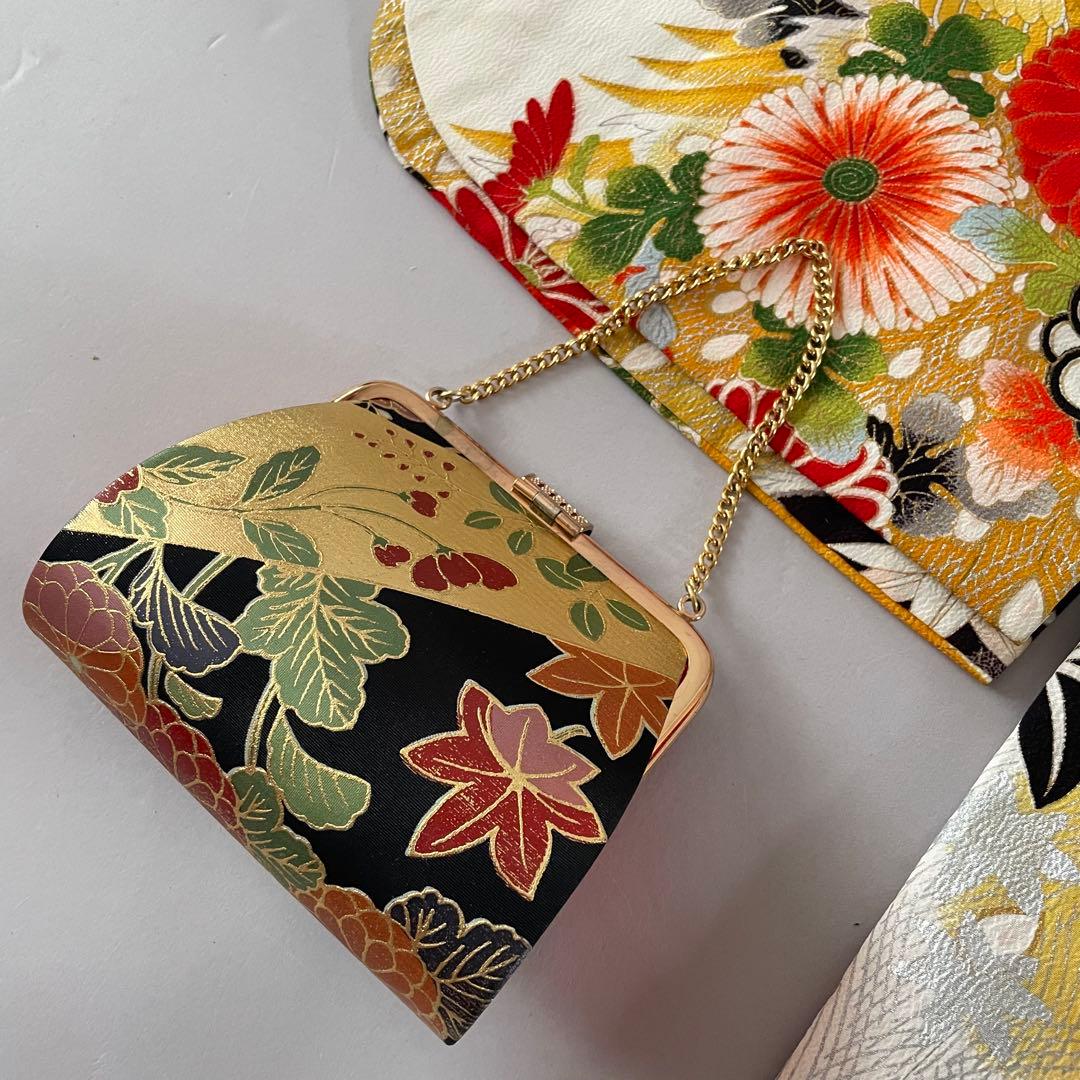 七五三 アンティークお着物セット 5.6歳さん向き　花柄・黒ブーツ　髪飾り付