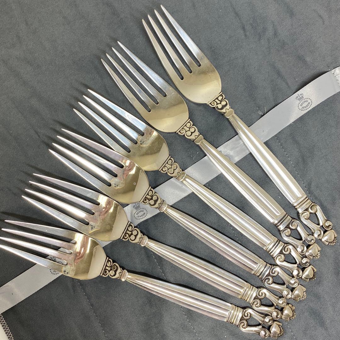 ジョージジェンセン　sterling ディナーフォーク6本　354g