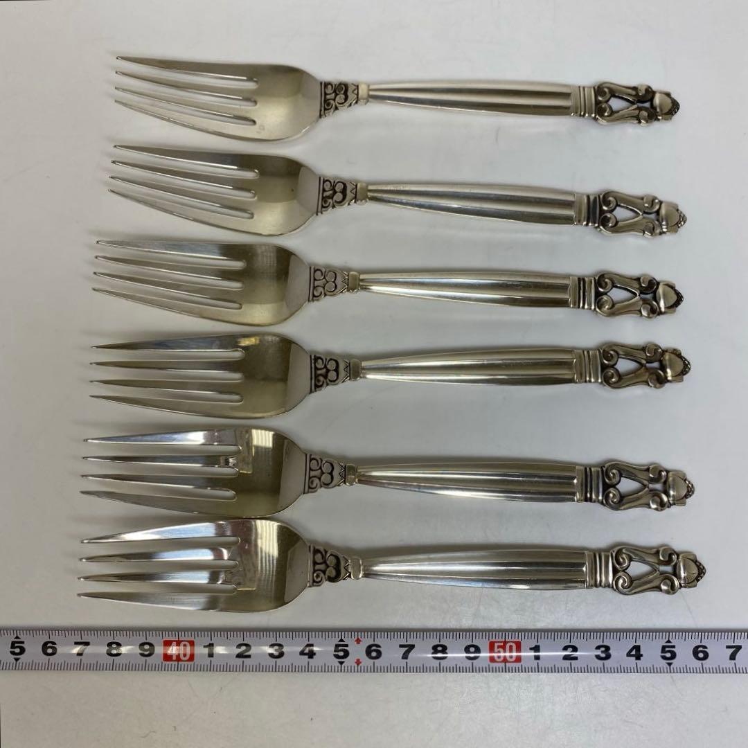 ジョージジェンセン　sterling ディナーフォーク6本　354g