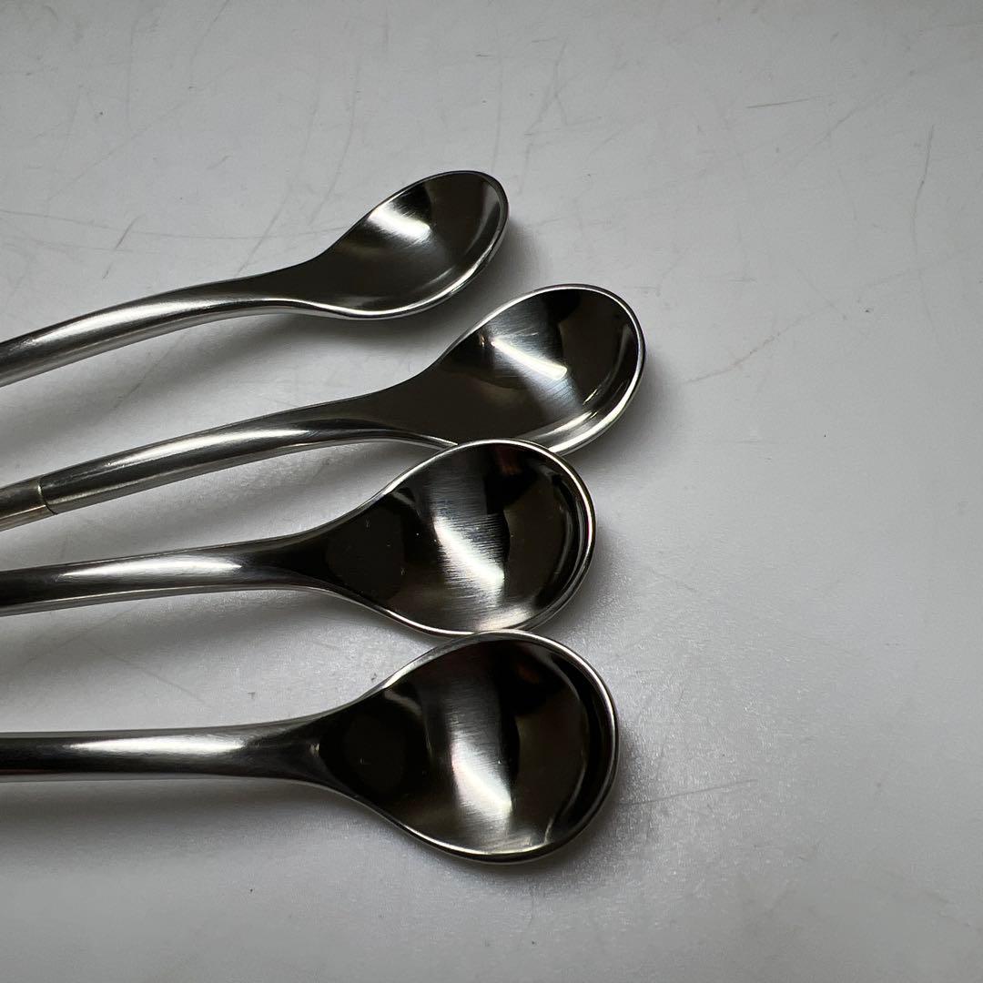 ジョージジェンセン　最高級ブロッサムティースプーン4本　共袋　53g/約10㎝