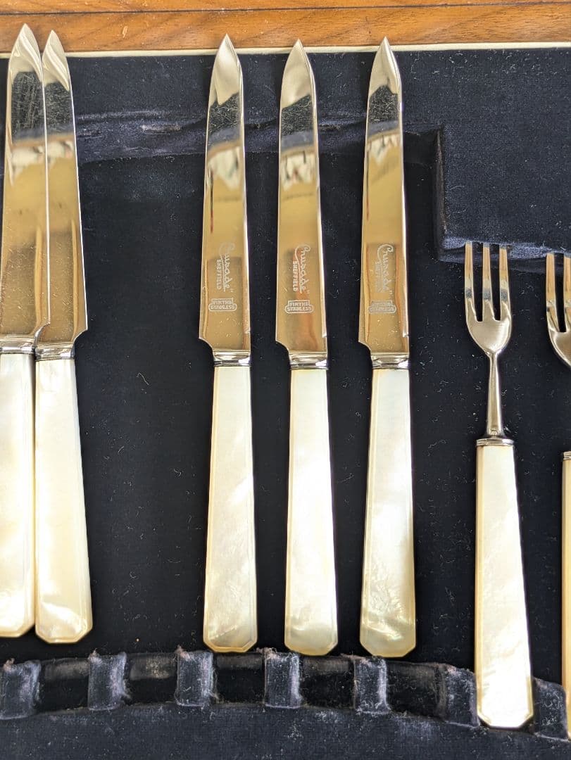 英国 アンティークカトラリー FIRTH STAINLESS マザーオブパール