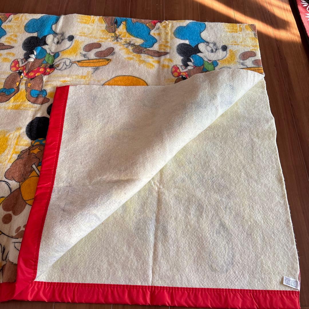 ディズニー ミッキーマウス 毛布 アメリカ ヴィンテージ USA製 80’s