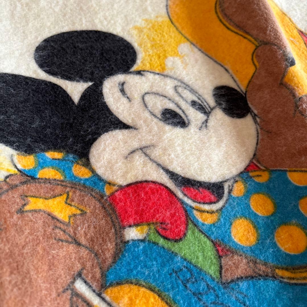 ディズニー ミッキーマウス 毛布 アメリカ ヴィンテージ USA製 80’s