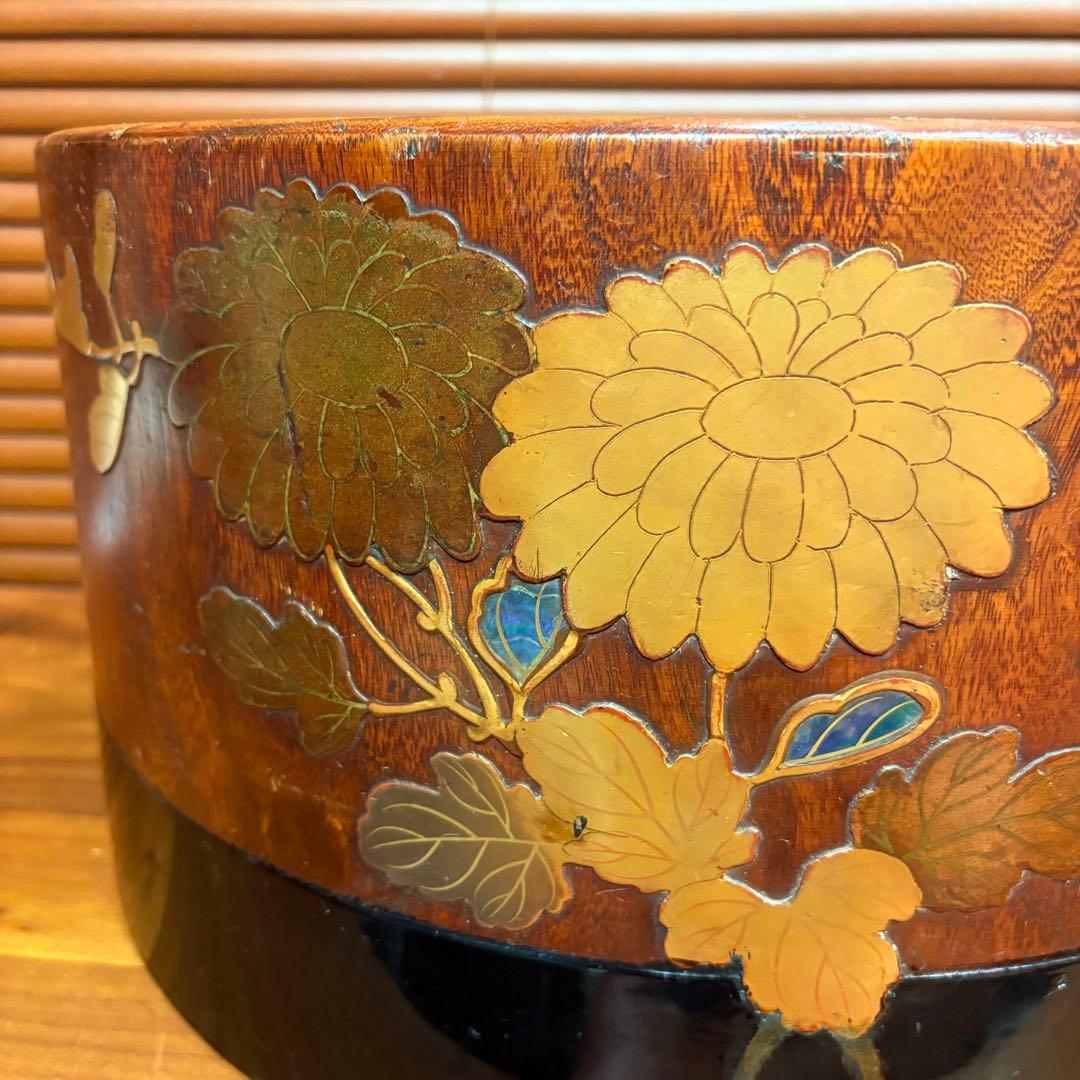 高級◎木製　高蒔絵　螺鈿　火鉢