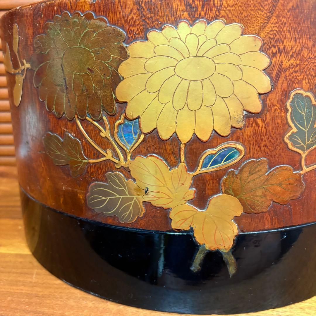 高級◎木製　高蒔絵　螺鈿　火鉢