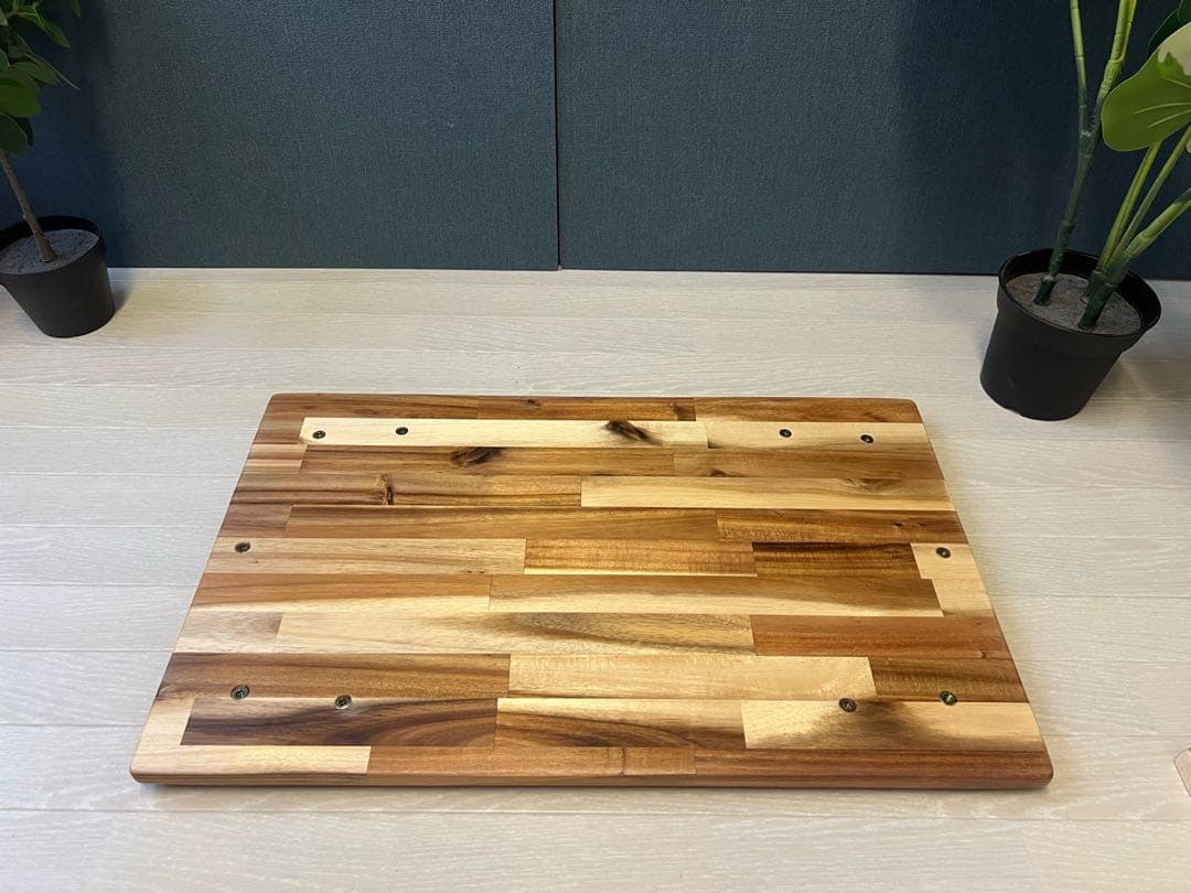 【送料無料】 テーブル 長方形65cm 45cm アカシア アイアンボルト連結脚