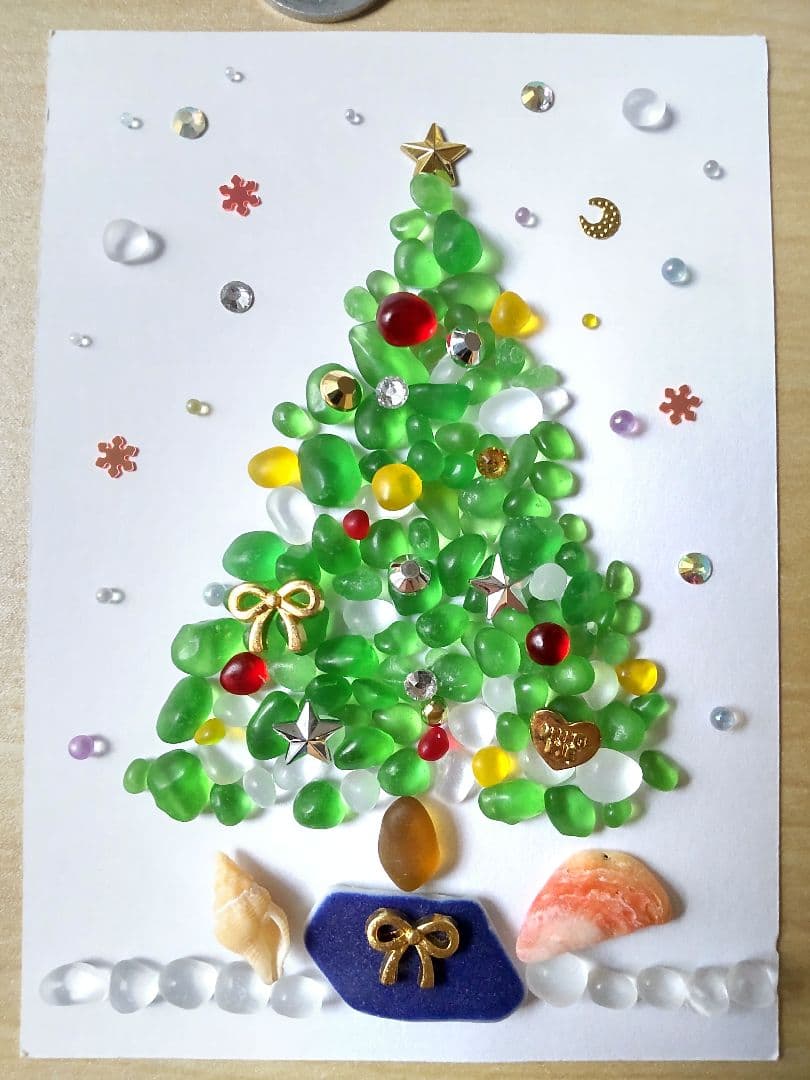 481 シーグラスアート 工作キット クリスマスツリー☆ - メルカリ