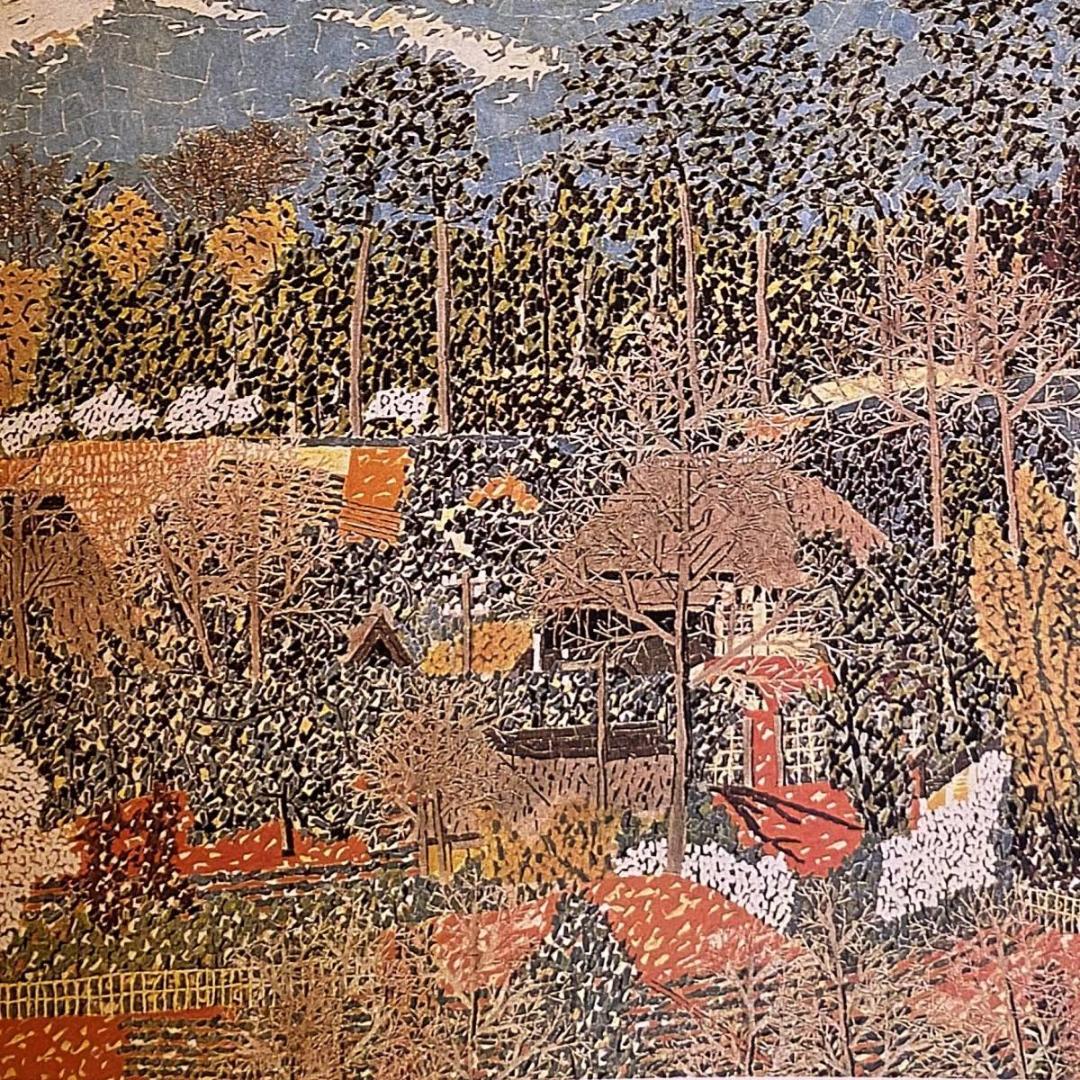 山下清、【晩秋】、希少な額装用画集より、新品額装付、状態良好