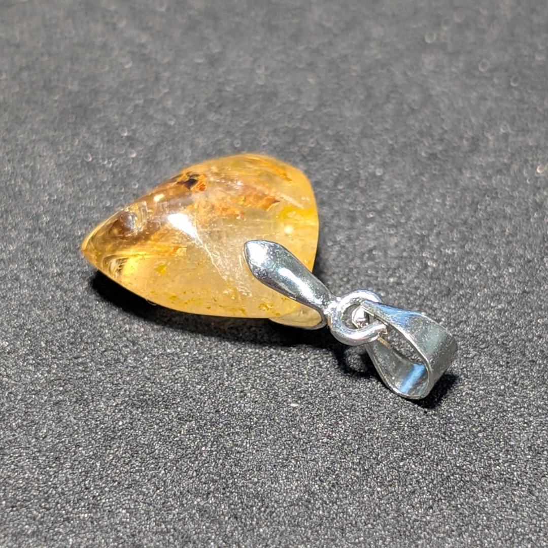 一点物 黄金オーラ 太陽放射ルチルペンダント チェーン50cm付 SV925