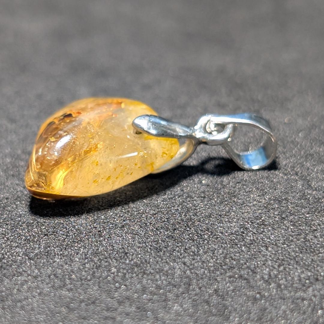 一点物 黄金オーラ 太陽放射ルチルペンダント チェーン50cm付 SV925