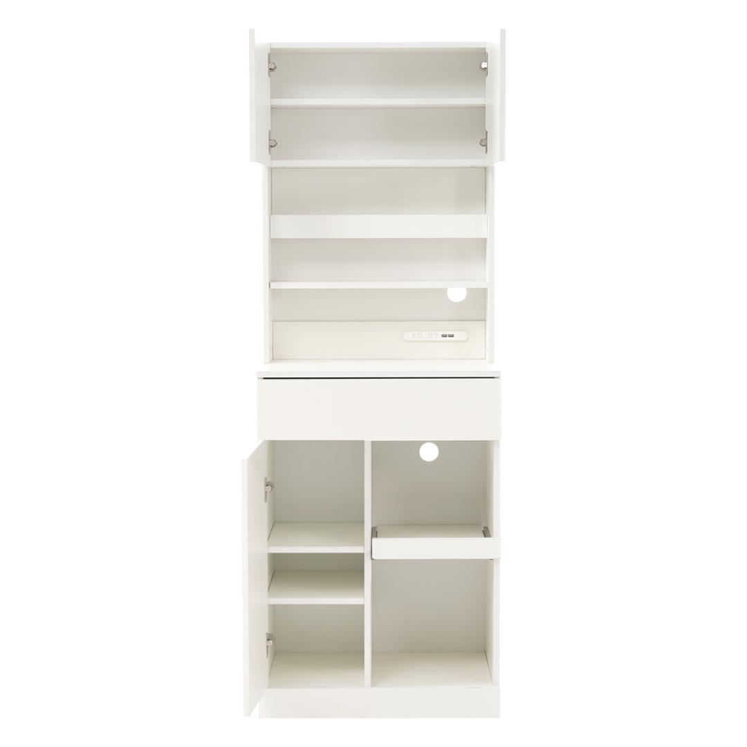 タイムセール！キャビネット　キッチン収納　レンジボード　家電収納　WHITE