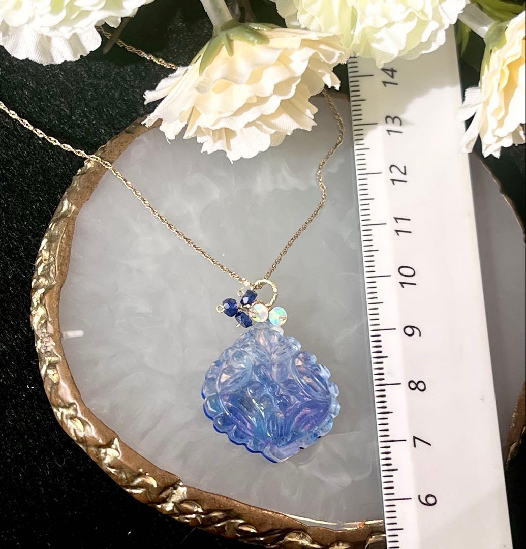 ラピスラズリ×マザオパ×水晶のトリプレットカービングPT