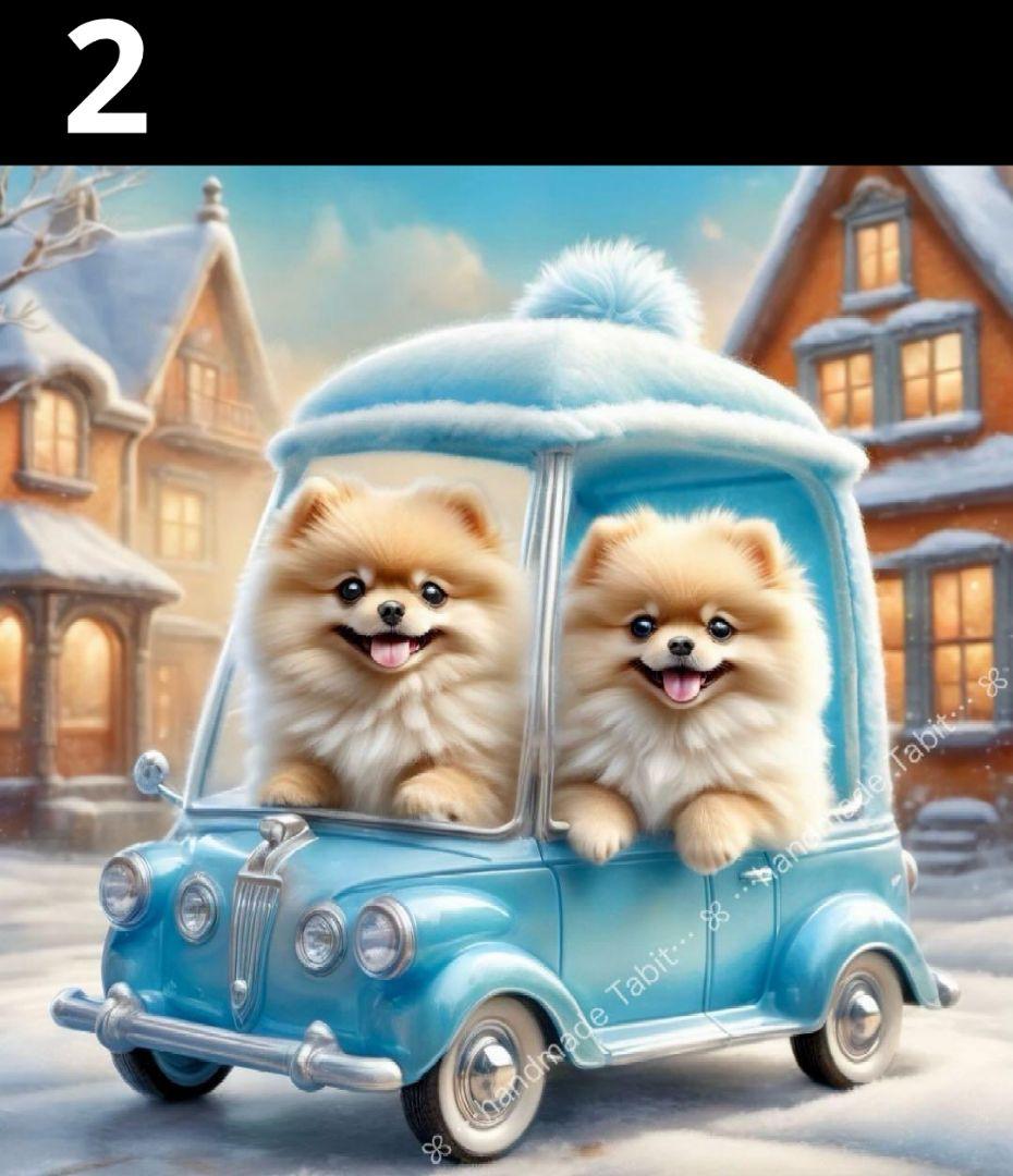 オーダーページ　ハンカチ　ポメラニアン柄ハンドメイド1/31